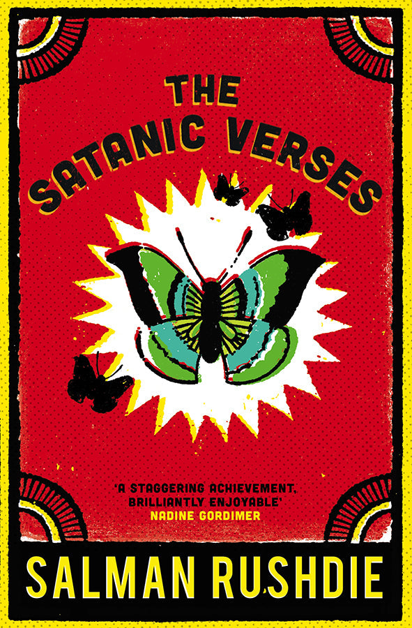 Book cover of The Satanic Verses by Salman Rushdie at Wild and the Sage, Galle, Sri Lanka