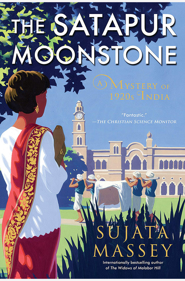 Book cover of The Satapur Moonstone by Sujata Massey at Wild and the Sage, Galle, Sri Lanka