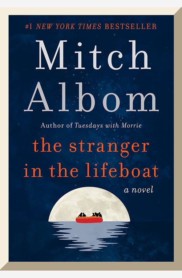 Book cover of The Stranger in the Lifeboat by Mitch Albom at Wild and the Sage, Galle, Sri Lanka