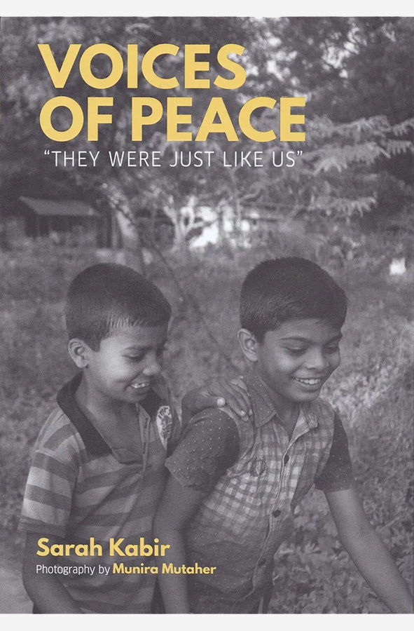 Book cover of Voices of Peace by Sarah Kabir at Wild and the Sage, Galle, Sri Lanka