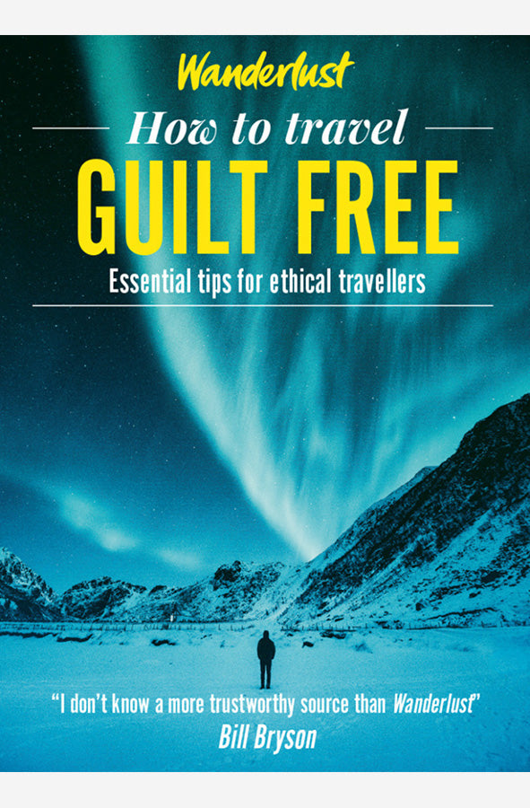 Book cover of Wanderlust: How to Travel Guilt Free by Wanderlust at Wild and the Sage, Galle, Sri Lanka