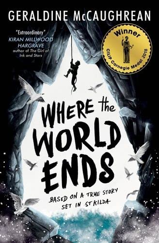 Book cover of Where the World Ends by Geraldine McCaughrean at Wild and the Sage, Galle, Sri Lanka