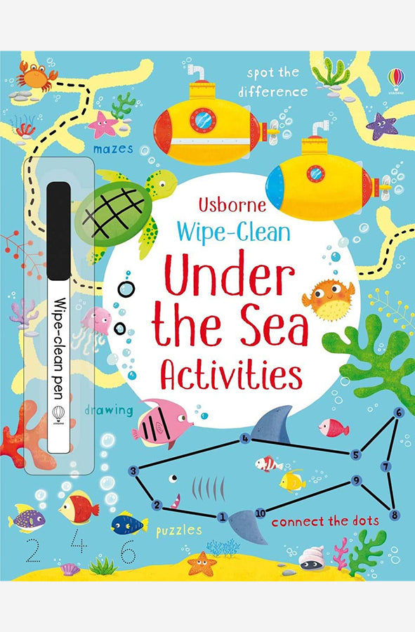Book cover of Wipe Clean Under the Sea Activities by Usborne at Wild and the Sage, Galle, Sri Lanka
